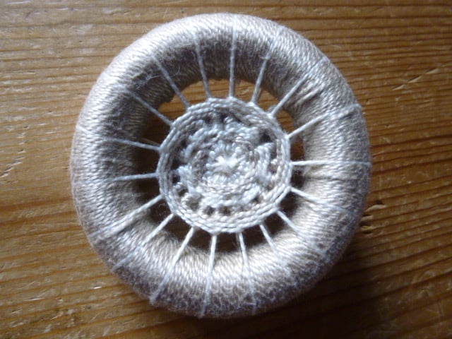 Chunky Dorset Button Brooch, Cafe au Lait