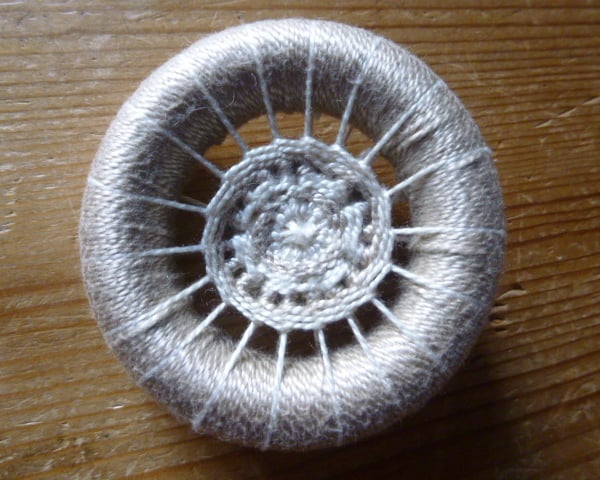 Chunky Dorset Button Brooch, Cafe au Lait