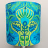 Blue Green BOHO Abstract 60s 70s Marrakesh Jonelle vintage fabric Lampshade 