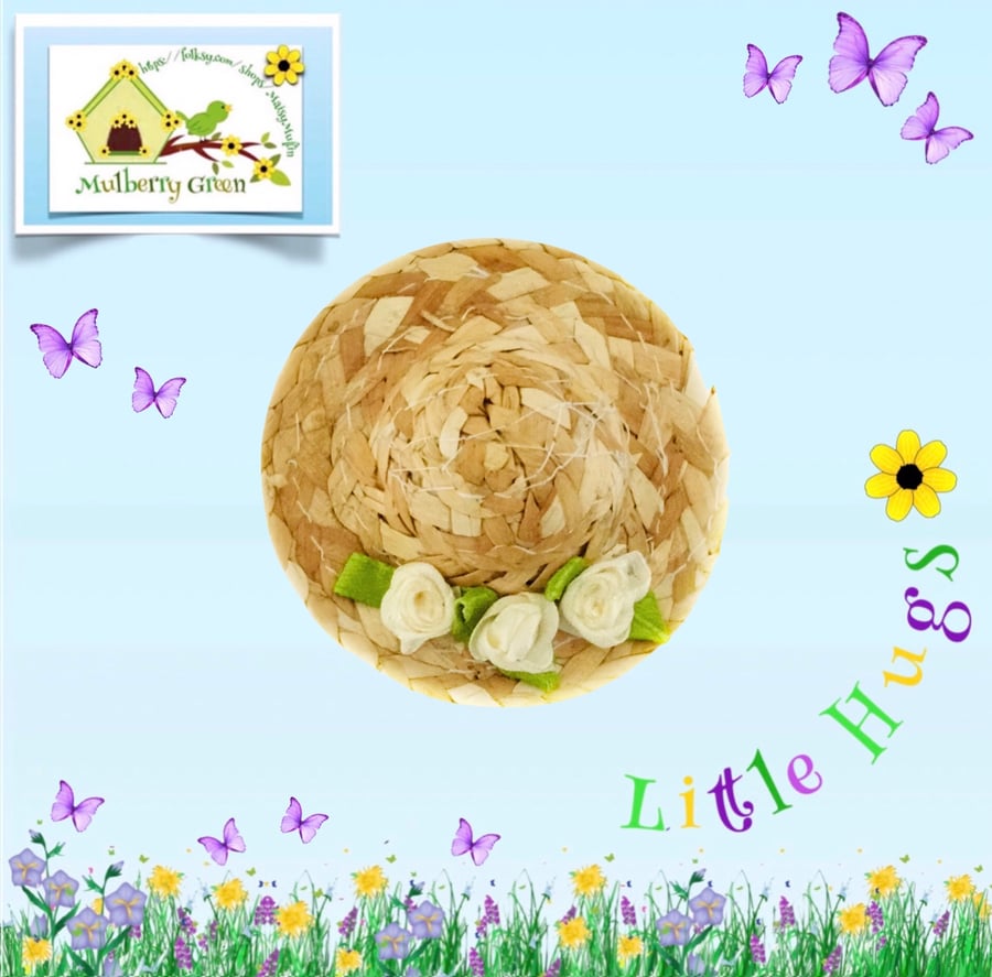 Little Hugs Easter Bonnet decorated with Lemon Roses