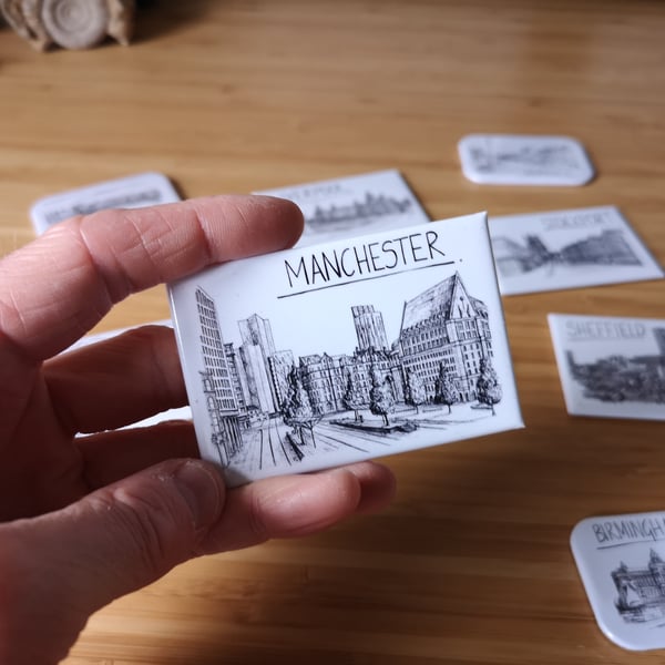 Manchester Skyline Magnet