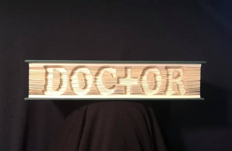 DOCTOR Sideways CUT & FOLD Book Folding Pattern - EMAILED PDF PATTERN