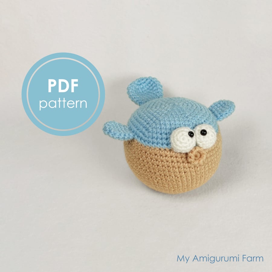PATTERN: crochet pufferfish pattern - amigurumi pufferfish pattern - fish 