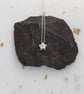 Recycled Sterling Silver Star Pendant - Domed Silver Necklace