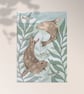 Swimming Seals Large Postcard