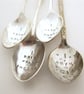 We Four Kings, apostle coffeespoons, handstamped, funny, small, mismatched set - Image 2