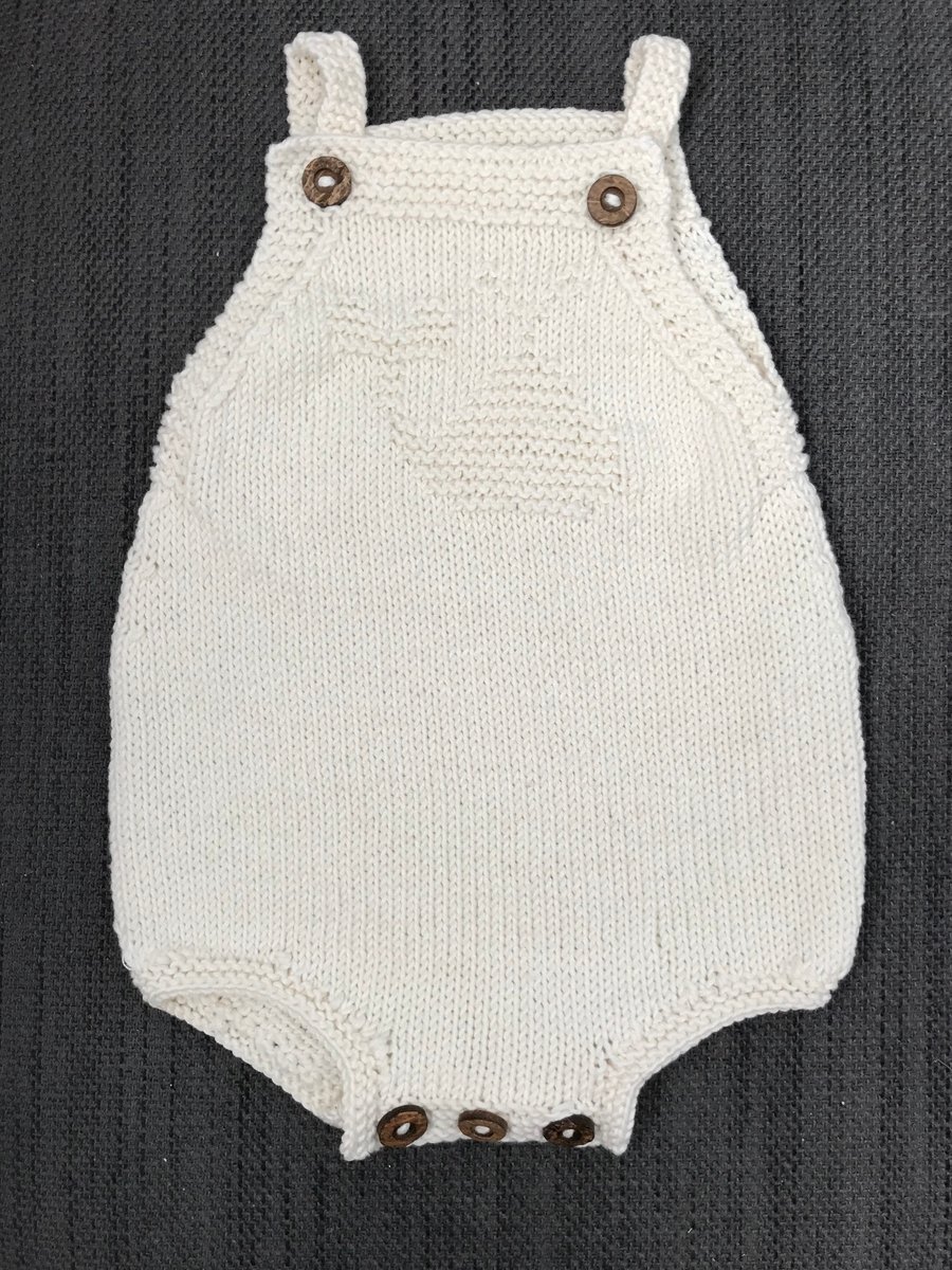 Hand knitted bamboo and cotton romper