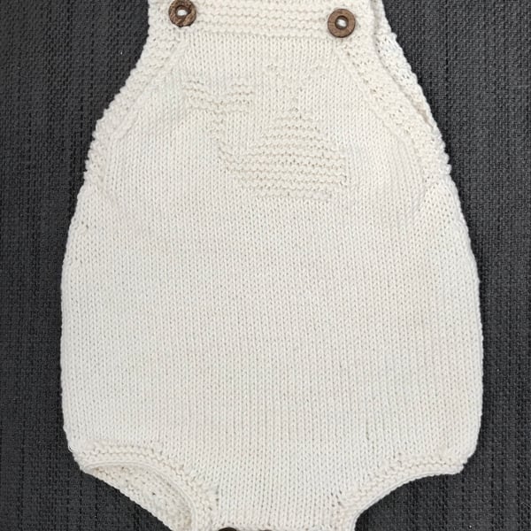 Hand knitted bamboo and cotton romper