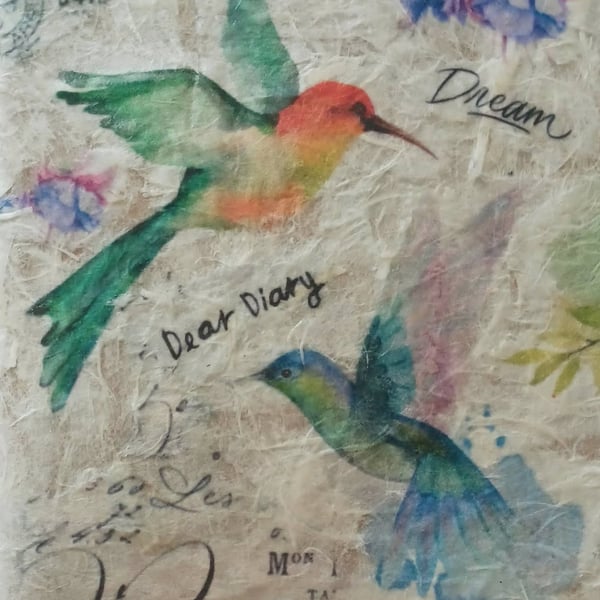 Custom Order - A6 Notebook Hummingbird Collage