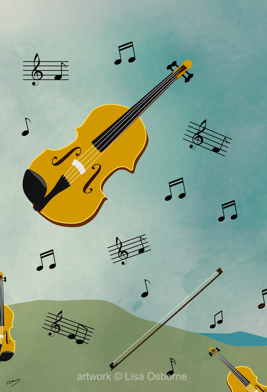 Violins - musical print