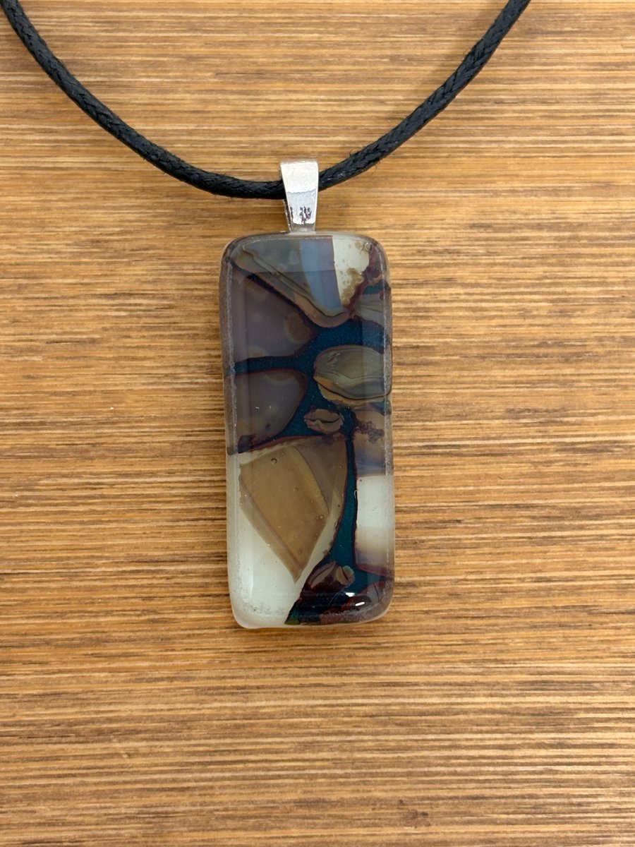 Fused Glass 'Animal Print' Pendant