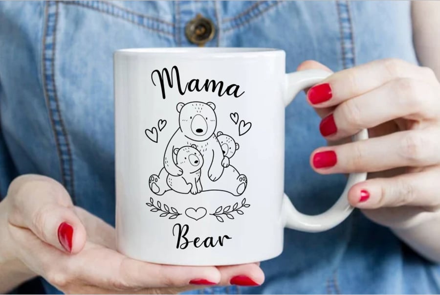 Mama bear photo ceramic mug mothers day gift Folksy