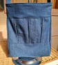 Navy box pleat bag