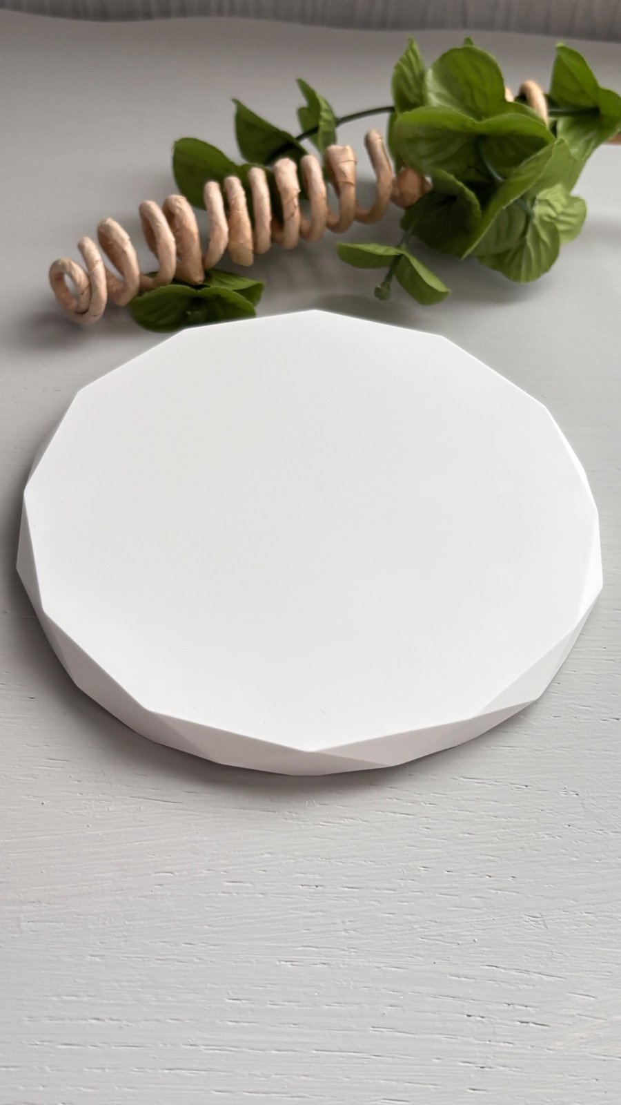 White Diamond Edged Decorative Coaster - Decorative Plate 