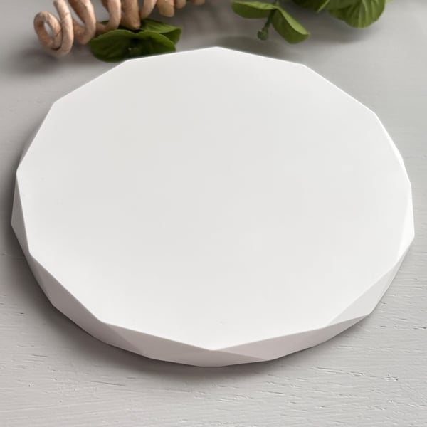 White Diamond Edged Decorative Coaster - Decorative Plate 