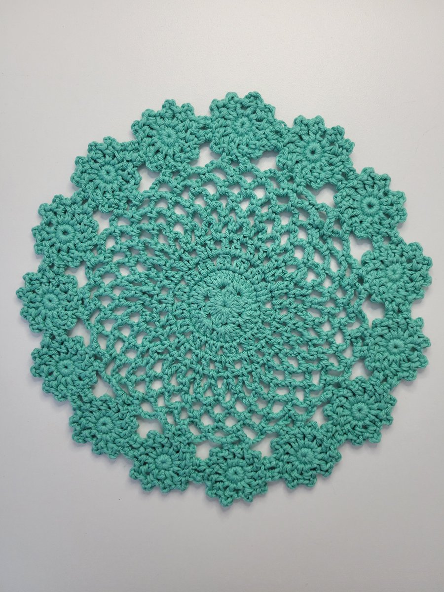 Hand-Crocheted Floral Doily