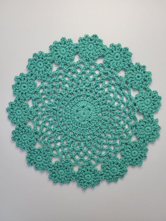 Hand-Crocheted Floral Doily