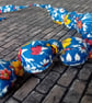 Blue Flowers Fabric Bead Necklace - Image 6