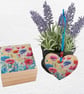 Poppies: Decorated Wooden Ring Trinket Box 7cm & Hanging Heart