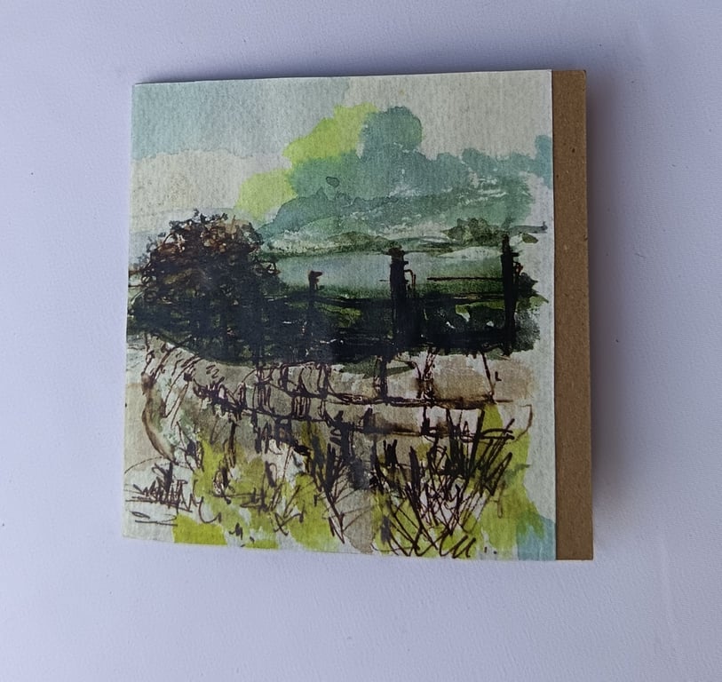 Oxfordshire Landscape on Card. 