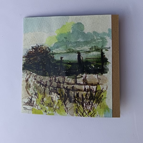Oxfordshire Landscape on Card. 