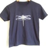 Silver Dragonfly Kids girls printed navy blue cotton T shirt