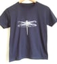 Silver Dragonfly Kids girls printed navy blue cotton T shirt