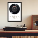 Wedding or Anniversary framed 7" vinyl with personalisation
