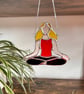 Yoga Meditation Pose - Front in stained glass