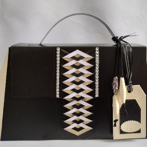 Unique Handmade Art Deco Style Handbag Style Keepsake Gift Box