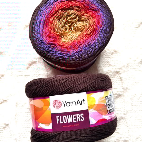 1 cake x 250g YarnArt Flowers Yarn Cake - Colour 265 : Cotton Blend