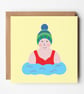Wild Swimming Card, Outdoor Swimmer Greeting Card, Eco Friendly Blank Card - Image 2