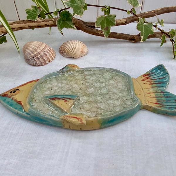 Decorative Fish with crackled glass  