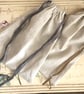Pure linen medium drawstring bread bag with Taupe drawstring - Image 3