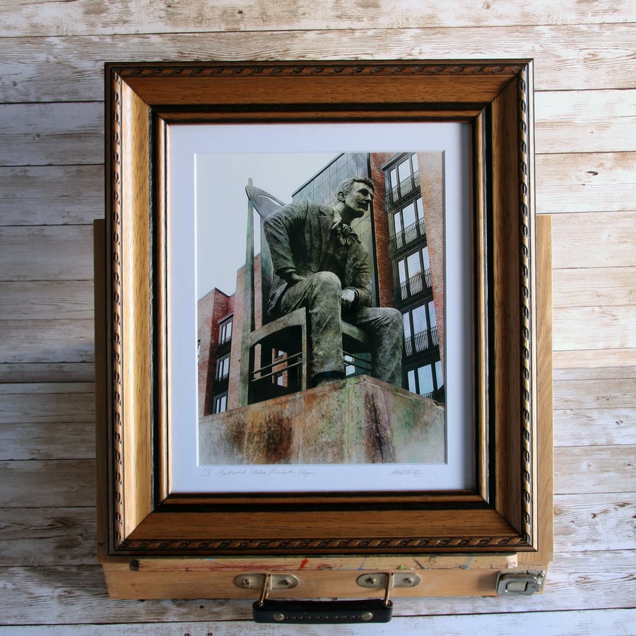 Charles Rennie Mackintosh statue, Glasgow, Framed archival Photograph