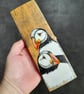 Hand Painted Reclaimed Whisky Barrel Stave - Puffins