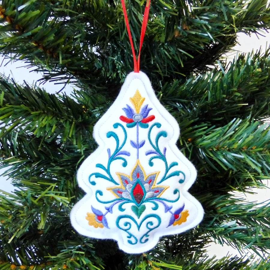 SALE Christmas Tree decoration, embroidered 