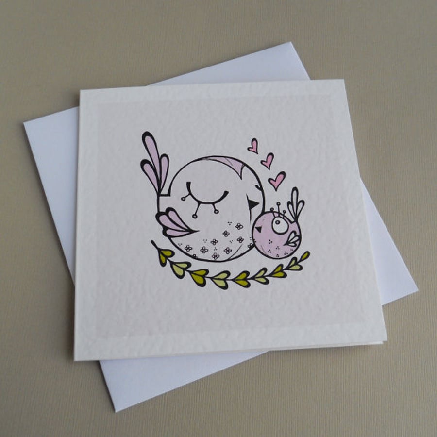bird pair mothers day card