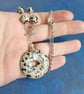 Dalmation Jasper Donut Necklace, Crystal Pendant Necklace - Image 3