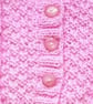 PInk Cable Toddlers Cardigan, Hand Knitted To Fit  Age 18 months to 2 years - Image 3