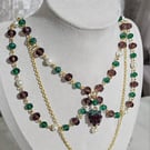 Handmade Fruity Grape necklace and Earring set