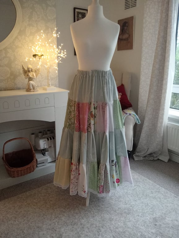 Romantic shabby chic patchwork skirt