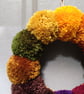Wool Pompom Wreath, Autumn Colours, Plush Autumnal Seasonal Decor, 23cm. - Image 5