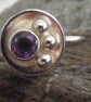 Sterling Silver and Amethyst Circle Ring - Hallmarked - February Birthday - Image 2