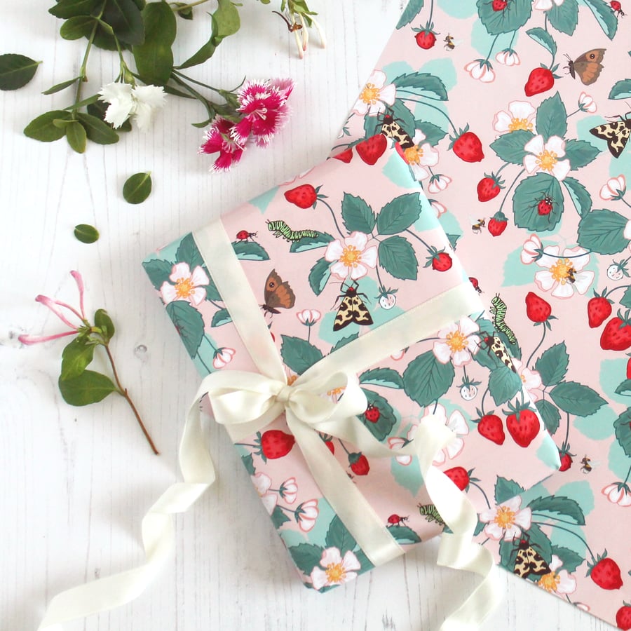 Strawberry Patch Gift Wrapping Paper Strawberry Patch Gift Wrapping Paper