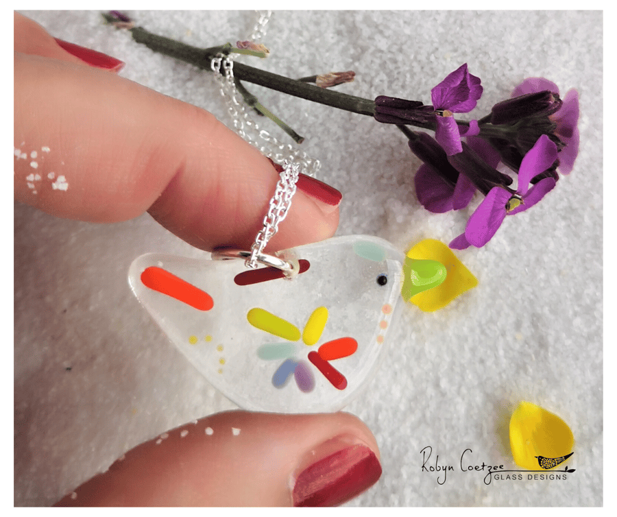 Summery bird pendant - last one