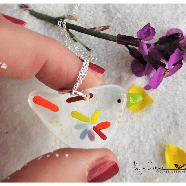 Summery bird pendant - last one