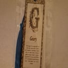 Engraved personalised wooden bookmark with coloured tassle
