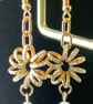 Gold Sparkle Flower Earrings. - Image 3