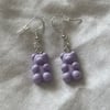 Pastel purple gummy bear earrings 